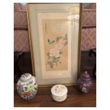 Asian Watercolor Painting In Silk Paper And More