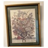 Framed Botanical Print, Labeled 'July'