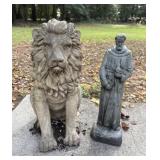 Saint Francis and Lion Statues