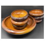 Hand Carved Wooden Salad Set