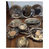 Silver-Plated Serving Trays And Bowls