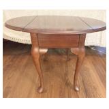 Queen Anne-Style Cherry Drop Leaf Side Table
