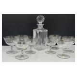 Atlantis Crystal Decanter, Etched Low Champagne