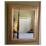 Gold Tone Beveled Mirror
