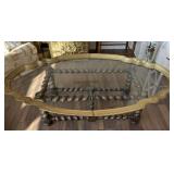 Baker Furniture Glass and Brass Top Coffee Table