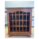 Wood Side Table with Wine Storage