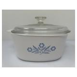 Vintage Blue Cornflower Casserole with Pyrex Lid