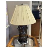 MC Lamp with Metal Trim, Pleated Shade