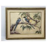 Three- Dimensional Asian Art, Signed, Blue Birds