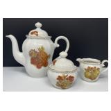 West German Bavaria Teapot, Creamer, Sugar