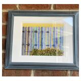 Bright,Pat. ï¿½Blue Fence' . Watercolor