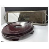 Vase Stand and Mirrored Tray