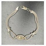 Sterling Silver YIW Wheat Chain Bracelet