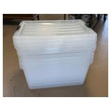 Five 11 Gallon Storage Totes with Lids