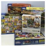 Five 1,000 Piece Jigsaw Puzzles