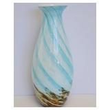 Tall Blue and Brown Vase
