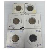 Six 1857 Flying Eagle Cents A