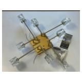 Sputnik Brass and Glass Ceiling Light Fixture - A