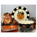 Mary Engelbreit Platter, Bowl with Halloween Decor