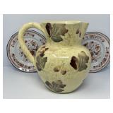 Wedgwood Kashmar Plates, Italian Painted Pitcher