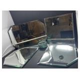Eight Mirrored Coasters & Four Decor Mirrors