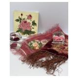 Lucite Desk Accessories, Tile, Dresser Scarves