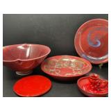 Crimson Hand Turned Pottery