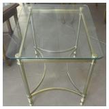 Mid Century Brass & Glass Table - B