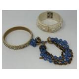 Rhinestone Bangle, Clamper Bracelet, Miriam