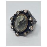 Turkish Silver/ Rosegold and Quartz Ring