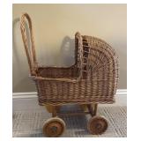 Vintage Wicker Baby Doll Carriage