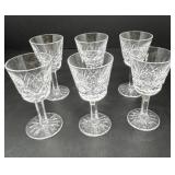 Six Waterford Cordial Glasses