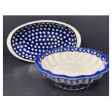 Two Pieces Polish Pottery