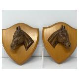 Two Wooden Horse Plaques