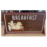 Vintage Wood Advertisement Restaurant Sign