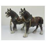 Vintage Clydesdale Horses with Tack