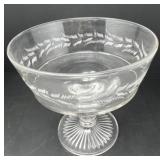 Etched Glass Compote