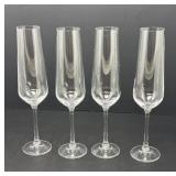 Four Trudeau Champagne Flutes