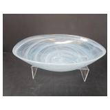 Blue Swirl Art Glass Bowl