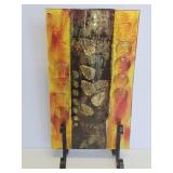 Fused Glass Pocket Vase with Wrought Iron Stands