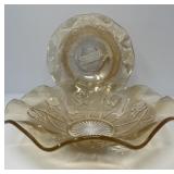 Iris Carnival Glass Bowl Set