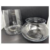 Large Clear Glass Vases / Planters