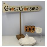 Hand Painted and Midwest Pottery, Wood Ghost Signs
