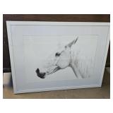 Framed White Horse Photograph