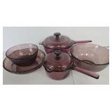 Pyrex Amethyst Color Glass Cookware