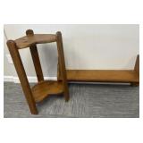 Wooden Plant Stand and Shelf with Hearts