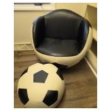 Soccer Chair and Foot Stool