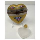 Heart Limoges Trinket Box w/ Perfume Bottle