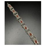 Sterling Silver and Carnelian Bracelet
