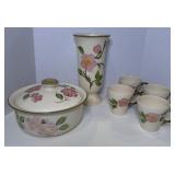 Desert Rose Casserole Dish, Vase, Four Grandmugs